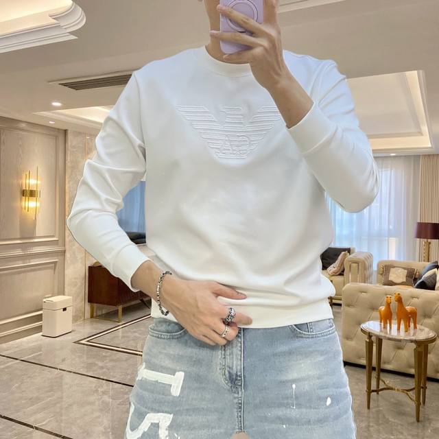 Armani 2025 Fall/Winter Gw Synchronized Sweatshirt/T-Shirt! Continuing the class