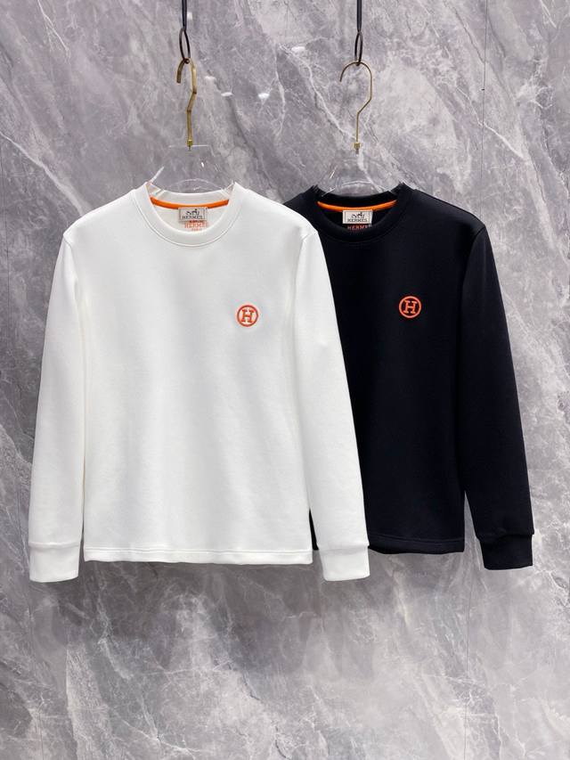 Hermes 2025 Autumn/Winter New Fashion Casual Long-Sleeve T-Shirt, made from sele