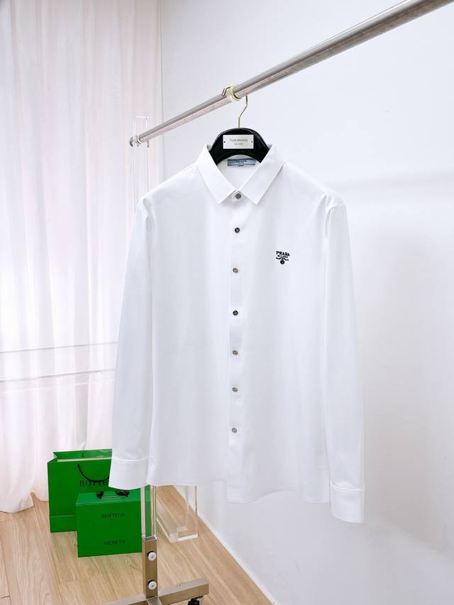 Prada Men's Shirt, Business Casual Slim Fit Long-Sleeve Shirt! A must-have for