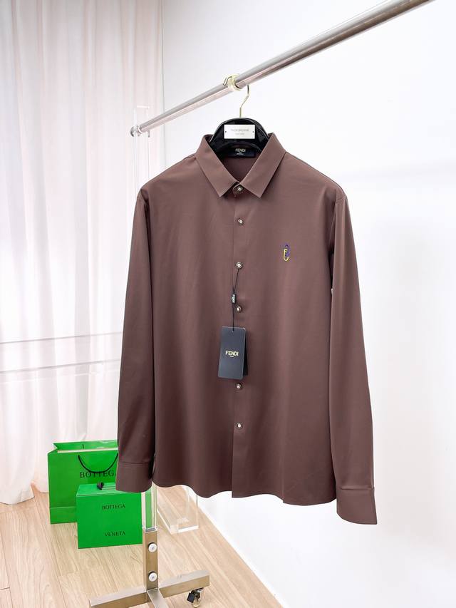Fendi Men's Shirt, Business Casual Slim Fit Long-Sleeve Shirt! A must-have for e