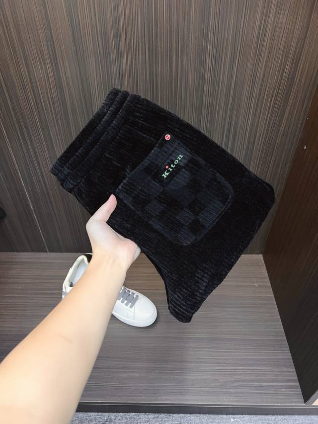 Kiton 2025 New Arrival. Fall in love with Little Red Button New Black Corduroy D