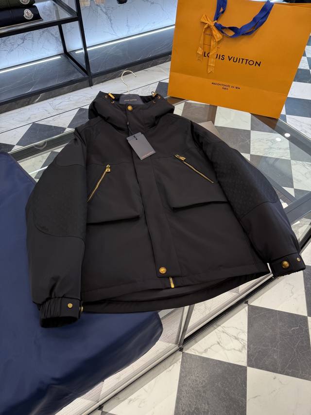 Louis Vuitton LV New 3D Jacquard Hooded Down Jacket with Embossed Monogram Patte