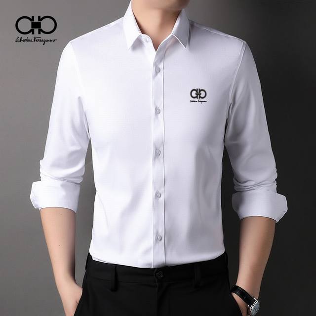 Ferragamo 2025 Fall/Winter New Collection Men's Premium Shirt. A direct copy of