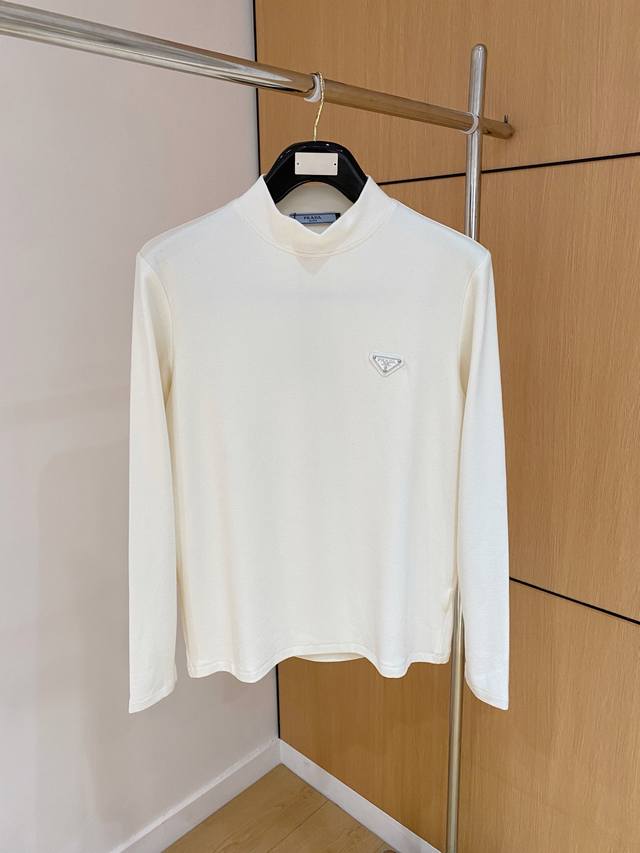 Prada 2025 Autumn/Winter New Fashion Casual Long-Sleeve T-Shirt, made from sele