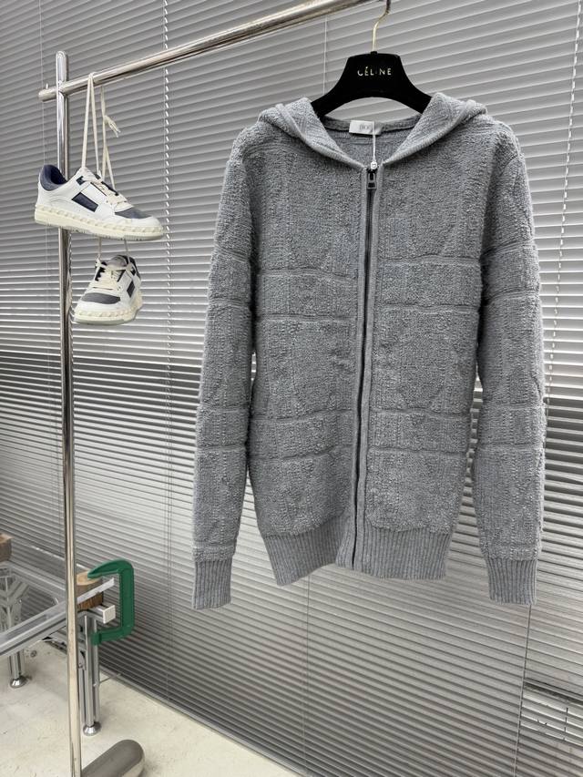 Dio 2025 Autumn/Winter New Fashion Classic Basic Jacquard Logo Knit Thick Cardig