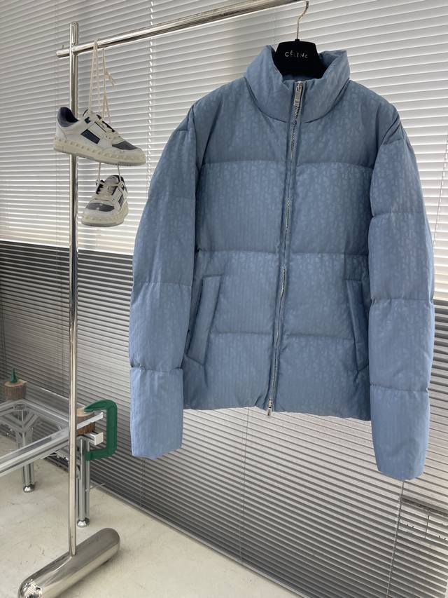 Dio All-over monogram stand-up collar down jacket Custom-made slow logo jacquard