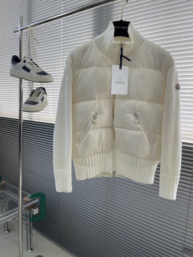 Mon Hot Selling Women's Knitted Patchwork Down Jacket Snow White is indeed the f