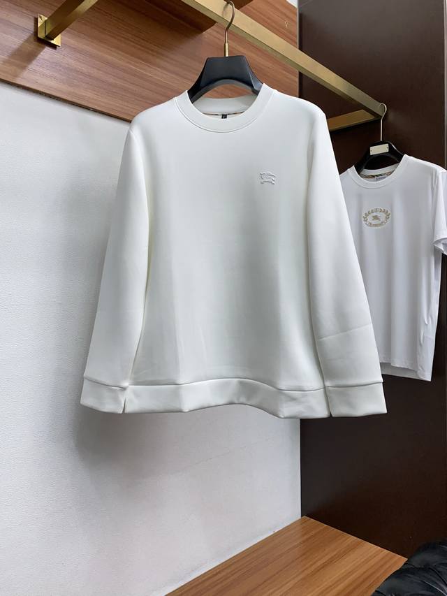 Burberry Men's High-End Simple Crew Neck Thickened Air Cotton Long-Sleeve Sweat