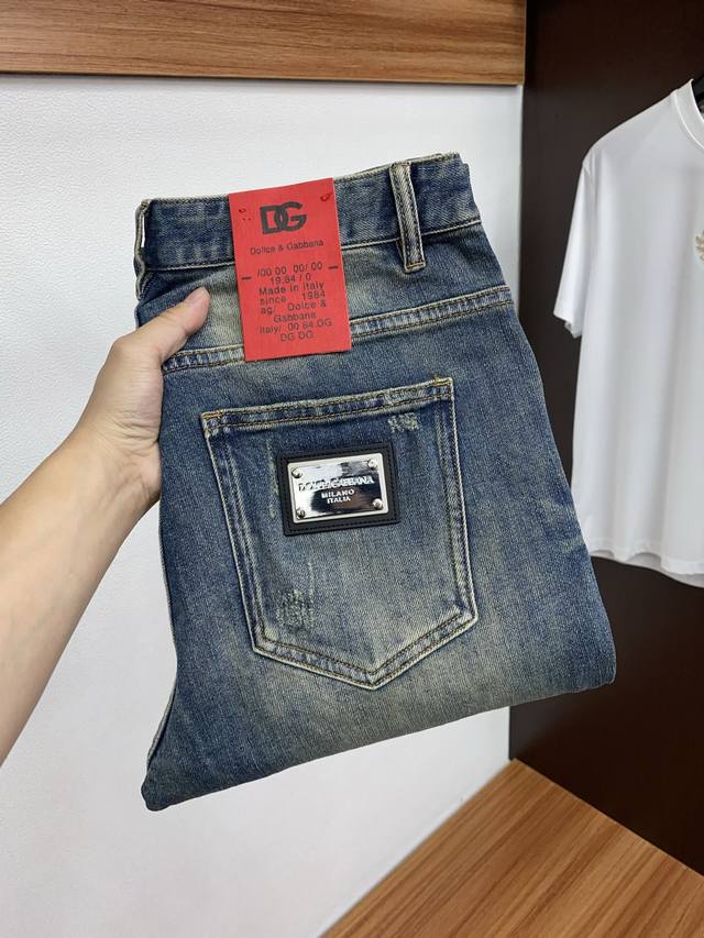 Dg 2025Ss Autumn/Winter New Arrival Original Men's Slim Fit Denim Casual Pants,