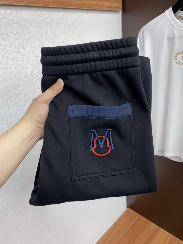 Moncler 2025 Autumn/Winter Custom Pure Cotton Fleece-Lined Casual Pants. Clean