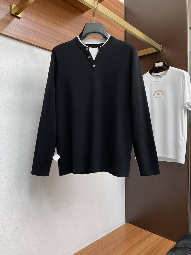 Lp Nuoyou Pianya 2025Fw Men's Autumn/Winter Faux Two-Piece Wool Blend Sweater -