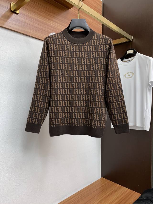 Fendi 2025Fw Men's Autumn/Winter Wool Blend Sweater - A versatile and casual eve