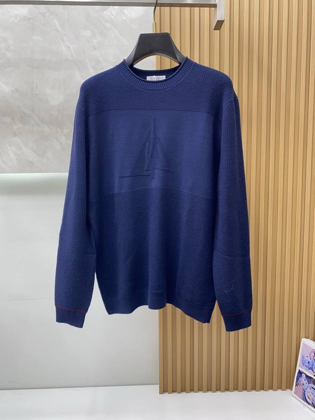 Bc's 25th Anniversary Sailing Series Rolled Collar Knit Sweater, Custom Wool Ble