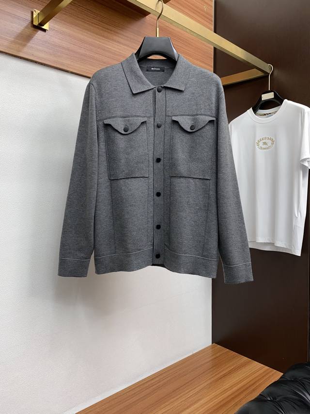 Kiton 25 Latest Men's Collared Wool Cardigan, a simple and classic sweater desig