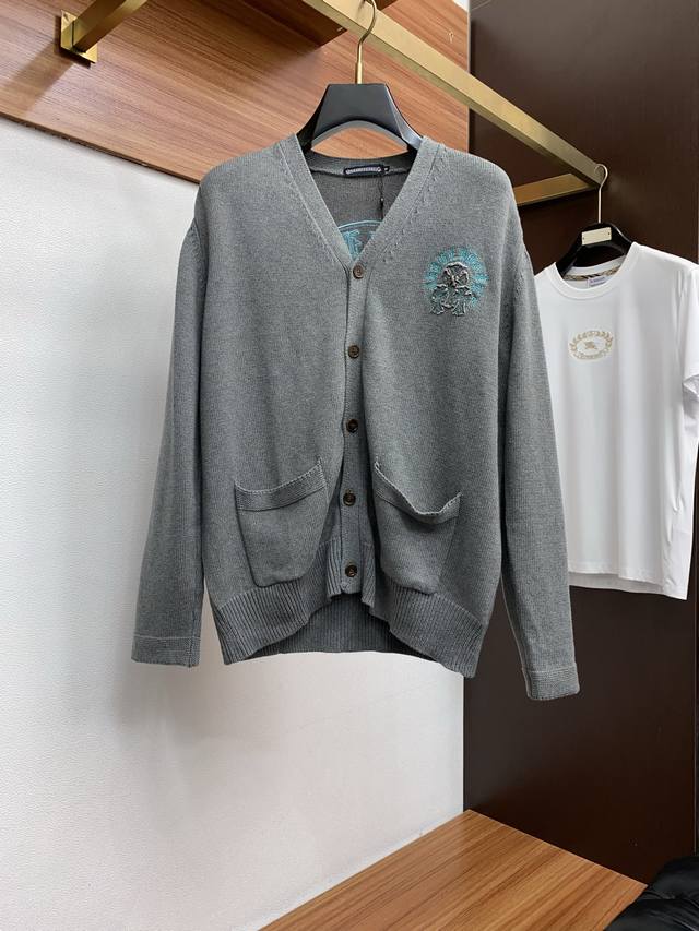 Ch Chrome Hearts Fall/Winter Wool Knit Cardigan Sweater. Soft and comfortable ag