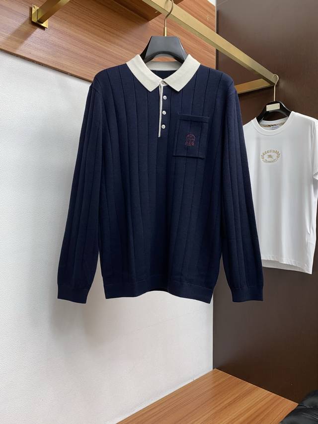 Bc 2025Fw Men's Autumn/Winter Business Collar Sweater, Base Layer, Outerwear, Cu