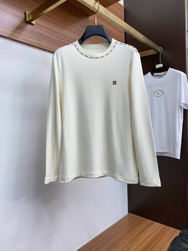 Hermes 2025 Autumn/Winter New Fashion Casual Long-Sleeved T-Shirt, made with se