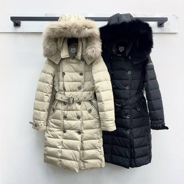Original quality Bur 25Ss Autumn/Winter new classic double-breasted raccoon fur