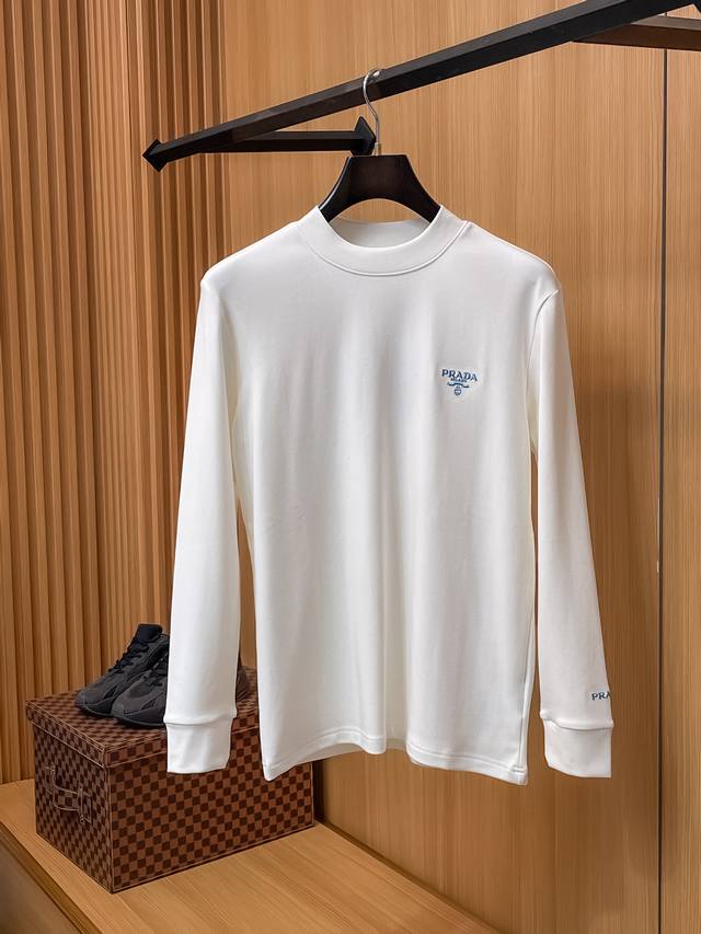 Prada 25Ss Autumn New Arrival, New Trade Order, Crew Neck Long Sleeve Base Shir