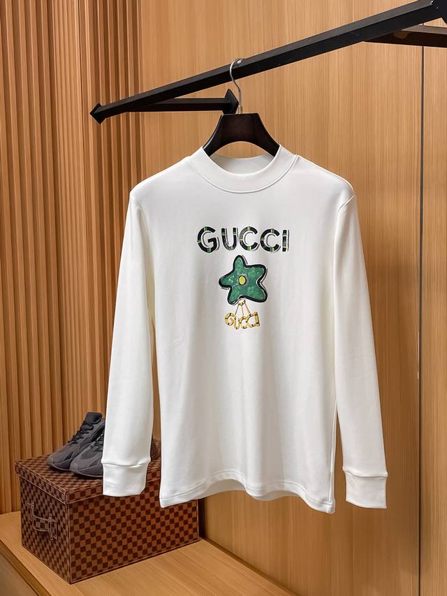 Gucci 25Ss Autumn New Arrival, Trade Order, Crew Neck Long Sleeve Base Shirt, L