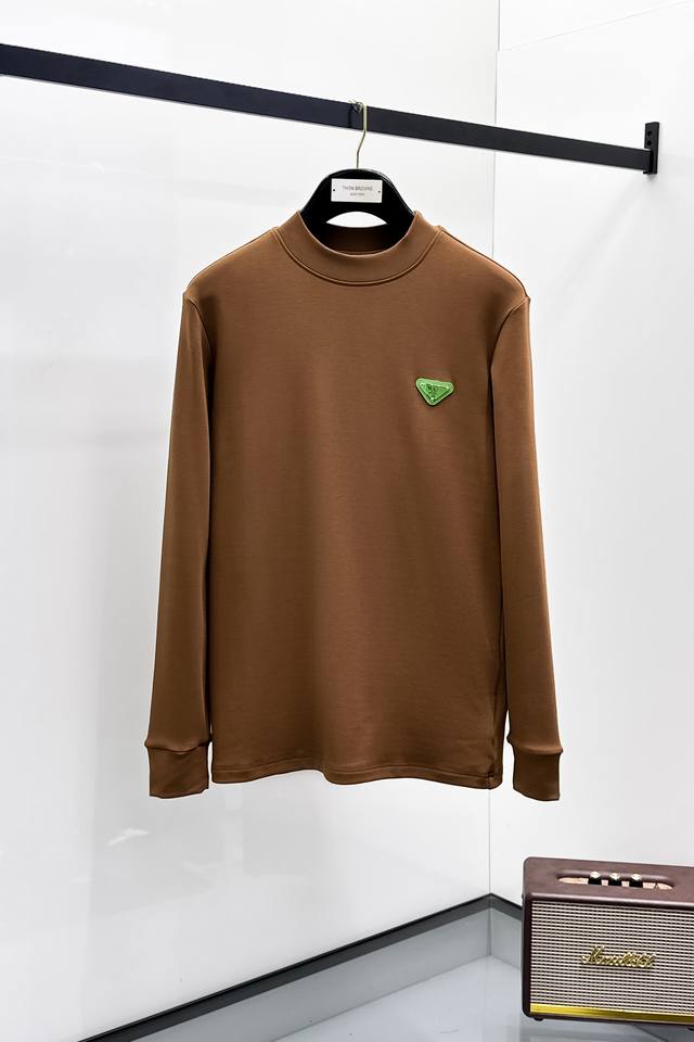 Prada 2025 Autumn/Winter New Fashion Casual Long-Sleeve T-Shirt, made from sele