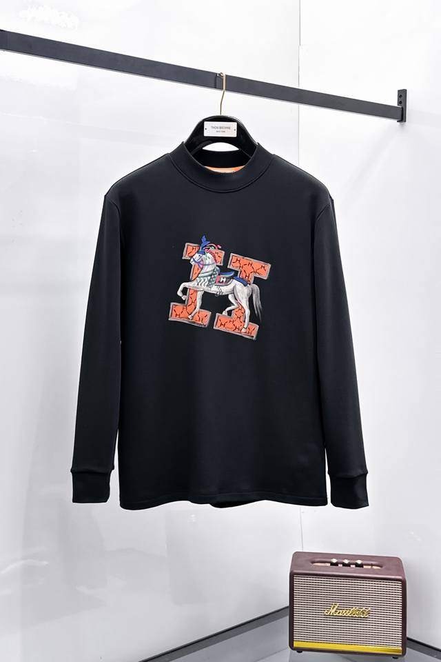 Hermes 2025 Autumn/Winter New Fashionable Casual Long-Sleeve T-Shirt, made from