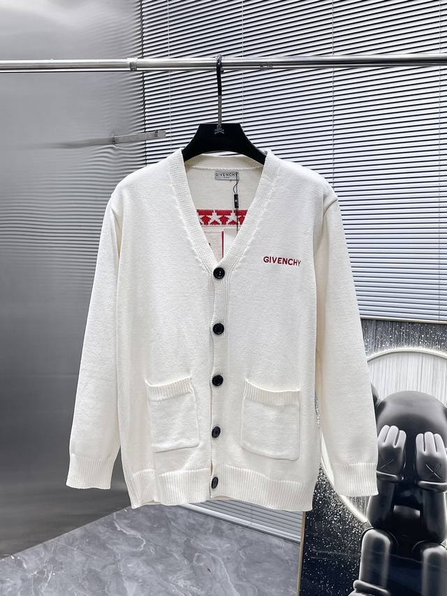 Givenchy 2025Ss New Wool Blend Long-Sleeve Cardigan Sweater, High-End Version!