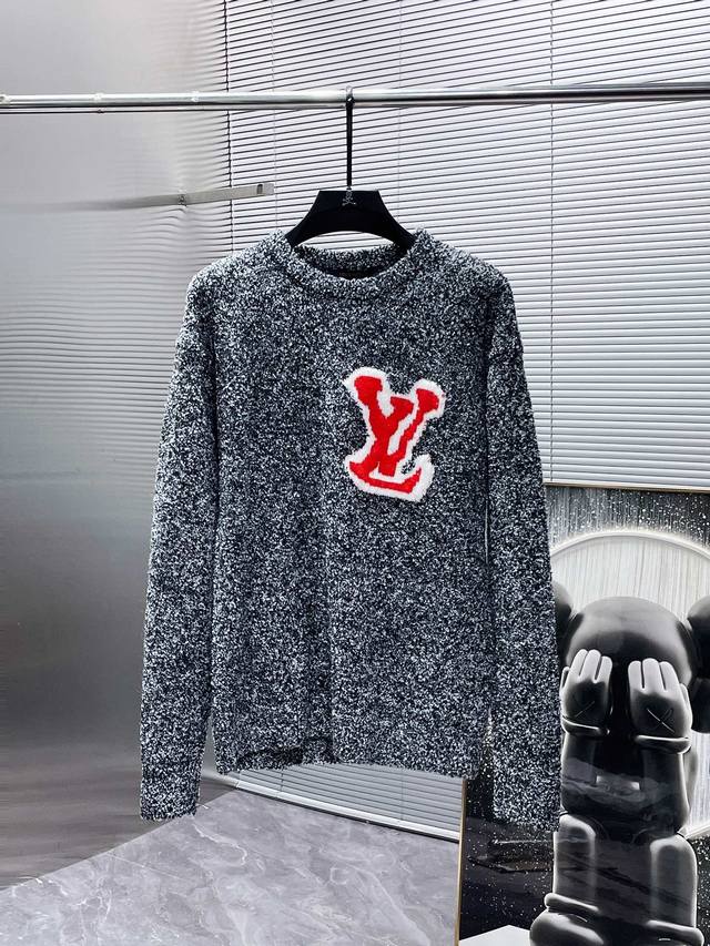 Louis Vuitton LV Top-Tier 2025 Spring/Summer Wool Blend Crew Neck Long-Sleeve S