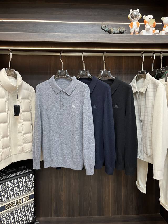 Features Burberry exclusive new wool knit sweater for men, a high-end European o
