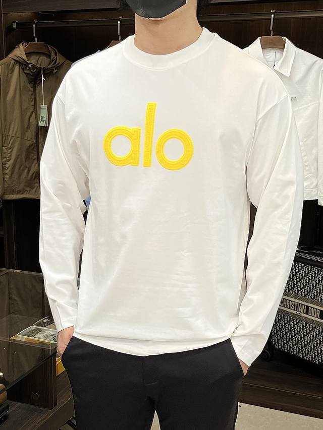 Featured: Alo Exclusive Spring New Fashion Casual Long-Sleeve T-Shirt, Pure Cot