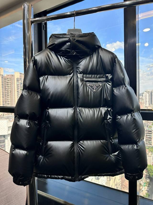 Top-tier premium down jacket Prada extra-thick white down # Black Sizes: M~3XL A