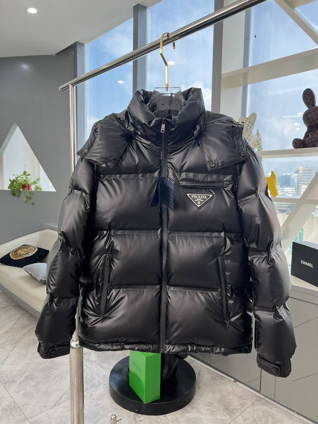 Prada Autumn/Winter New Down Jacket, Original 1:1 Custom Made, All Hardware Acc