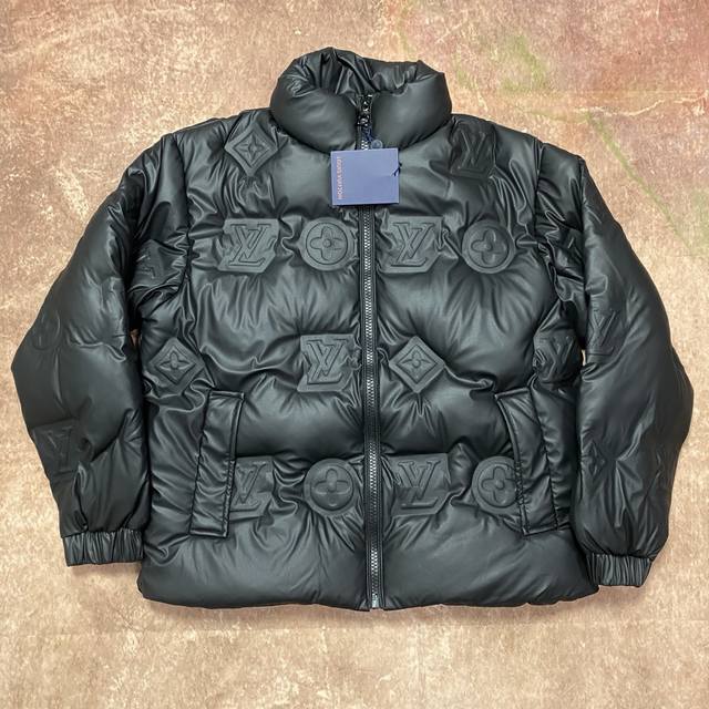 V Louis Vuitton Embossed Leather Down Jacket (Premium Down) 24Fw Technical Leath