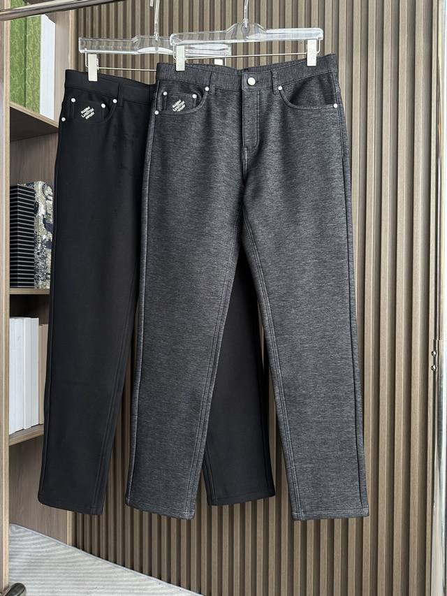 Lv brand 25Fw Autumn/Winter New Wool High-Elastic Jeans, Original Imported Fabri