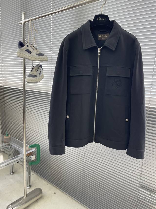 Loro Piana 25Fw New Lp Old Money Style Lapel Logo Zipper Jacket Custom-made fabr