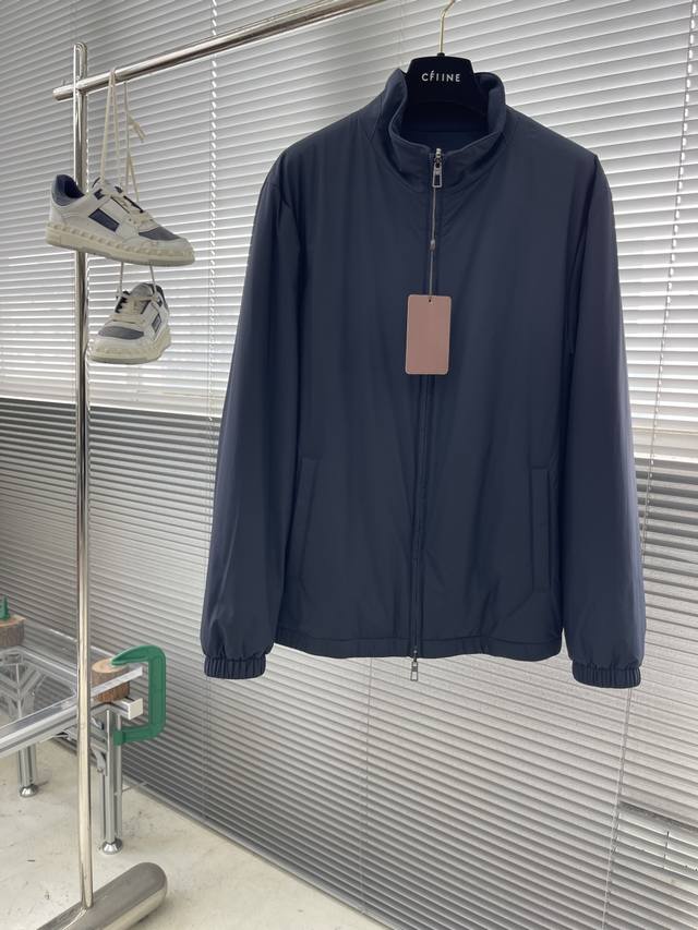 Loro Piana 2025 New Stand Collar Jacket, Reversible Lp. This stand collar jacket