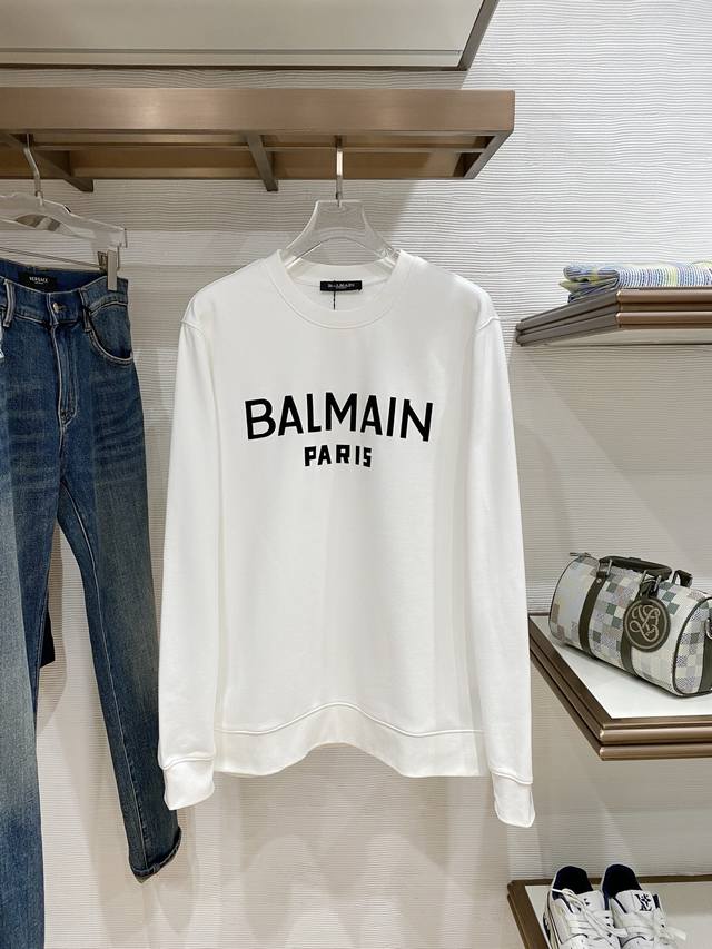 Balmain 2025Fw Autumn/Winter New Arrival Basic Casual Crew Neck Sweatshirt. A mu