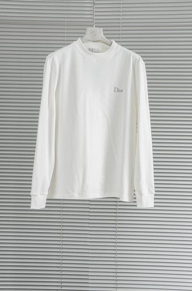 New# D#Ior 25Fw Autumn/Winter New Style 3D Embroidered Men's Long-Sleeve T-Shirt