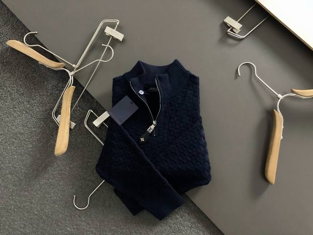 L Brand * Slightly Wide Fit S-XL 2025 Autumn/Winter Trendy Zip-Up Wool Sweater.