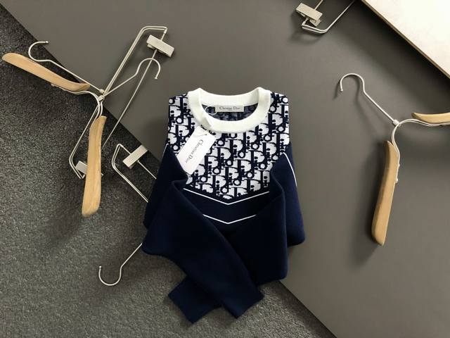 Dir* Fitted Size M-Xxxl 2025 Autumn/Winter Trendy Wool Sweater. Featuring a blue