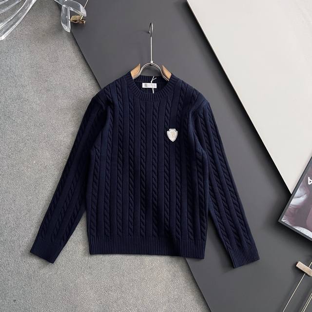 Bc Autumn/Winter New Unisex High-Weight Knitted Wool Cardigan with Color-Catchin