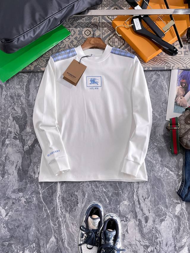 Burberry 25Ss Autumn New Arrival, Trade Order Crew Neck Long Sleeve Base Layer T