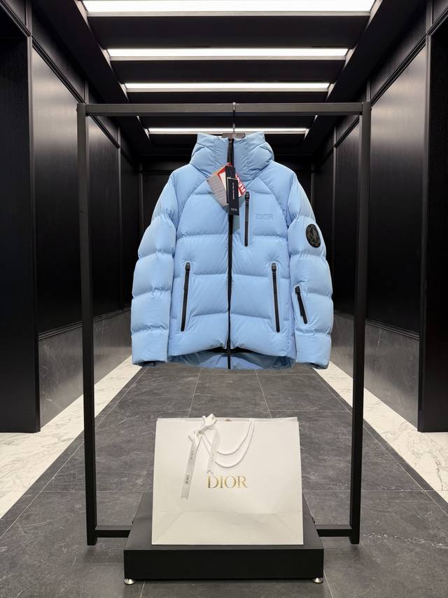 Premium Down Dior x Descente Limited Edition Ski Series Solid Color Hooded Logo