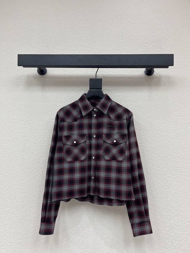 25 Autumn/Winter New Arrival: Red and Gray Plaid Shirt with Lapel. I absolutely