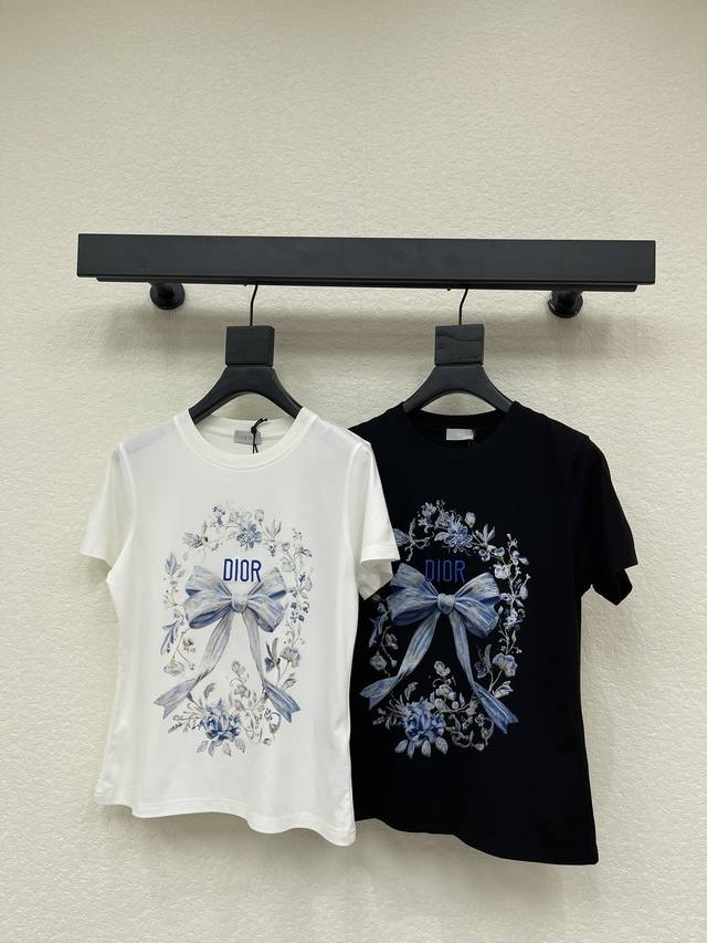 Dio*26 Early Spring New Digital Print Embroidered Letter Short-Sleeve T-Shirt Hi