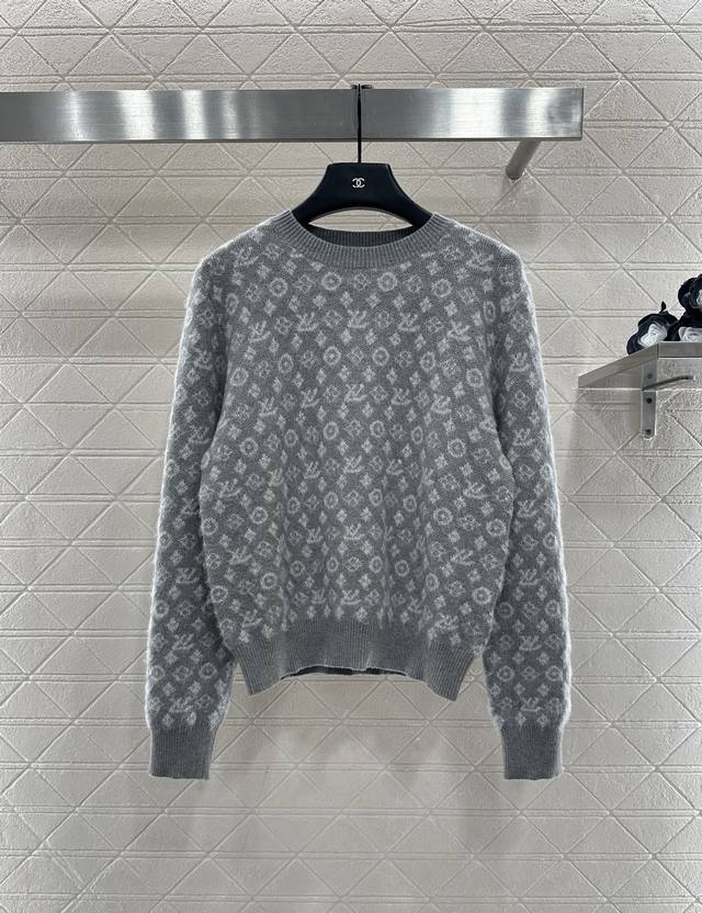 Louis Vuitto*2025 New Arrival Jacquard Crew Neck Pullover Sweater Custom Yb wool