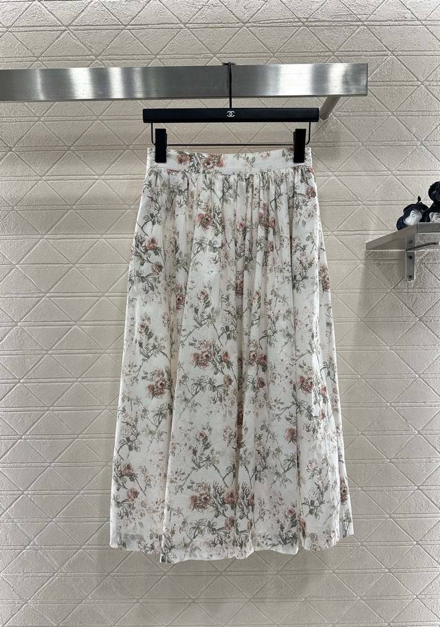 Dio*2025 New Arrival Stacked Collar Floral Shirt and Skirt Set Custom Yb twill c