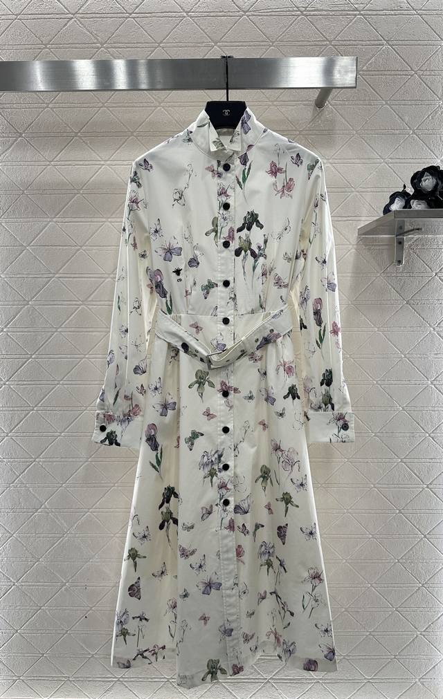 Dio*2025 New Arrival Direct-Injection Floral Print Long-Sleeve Dress Custom Yb t