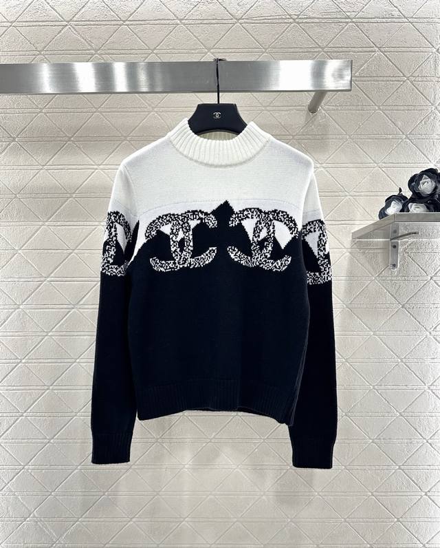 Chane*2025 New Arrival Jacquard Knit Pullover Sweater Made with custom Yb wool y