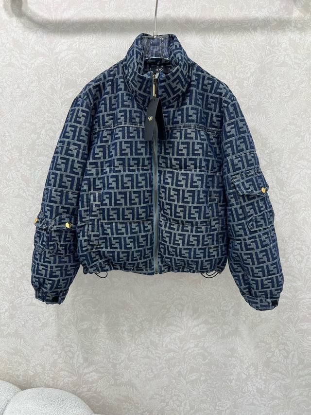 Fend*25 Autumn/Winter New Down Jacket, 90% White Duck Down, Double F Jacquard De